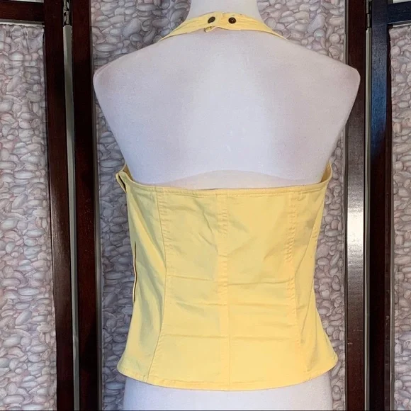 Harold’s yellow denim jean halter top. - Picture 4 of 6